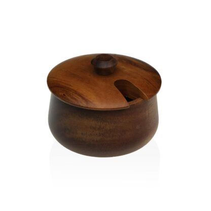 ACACIA WOOD SUGAR BOWL