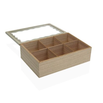 WHITE WAVY WOODEN TEA BOX - Image 2