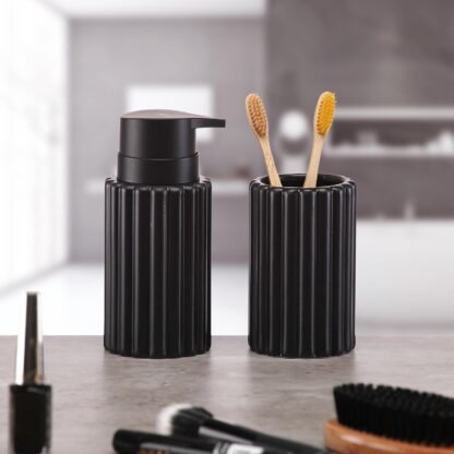 BLACK STRIPED SOAP DISPENSER - Image 2