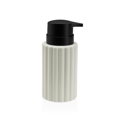 WHITE STRIPED SOAP DISPENSER