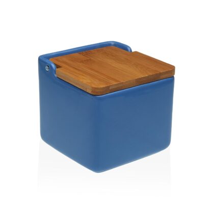 BLUE BAMBOO LID SALT BOWL