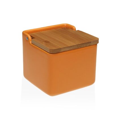 ORANGE BAMBOO LID SALT BOWL