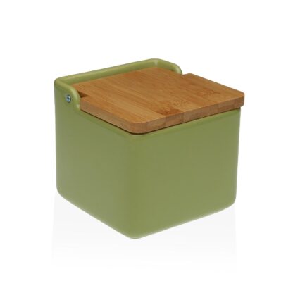 GREEN BAMBOO LID SALT BOWL