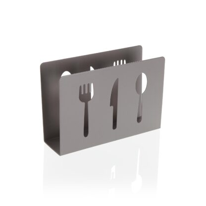 GREY CUTLERY METAL NAPKIN HOLDER