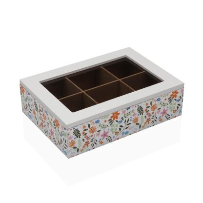 WOODEN TEA BOX FLOWERS