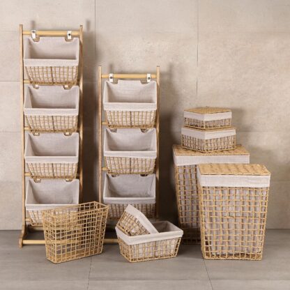 SET OF 2 TALL BASKETS BROWN NADIR - Image 2