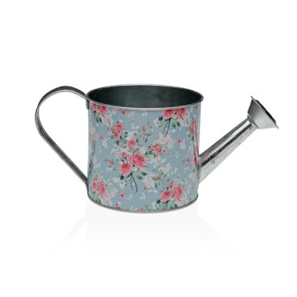 26 CM BLUE WATERING CAN WITH FLOWERS