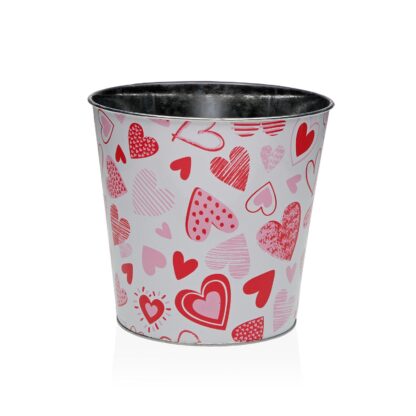 XL METAL POT WITH HEARTS