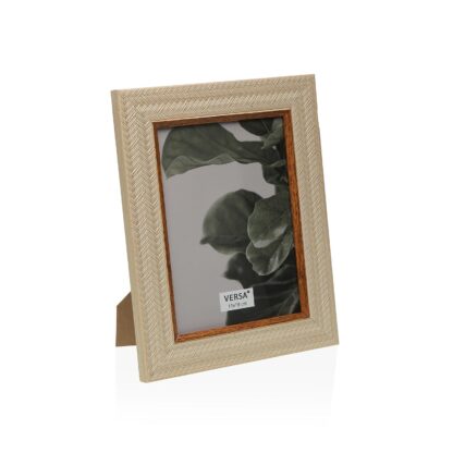 BROWN PHOTO FRAME WITH DARK BROWN DETAIL 13 X 18