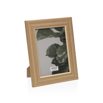 BROWN PHOTO FRAME WITH CREAM DETAIL 13 X 18