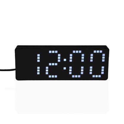 BLACK DIGITAL ALARM CLOCK WHITE LIGHT