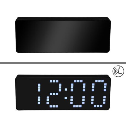 BLACK DIGITAL ALARM CLOCK WHITE LIGHT - Image 2