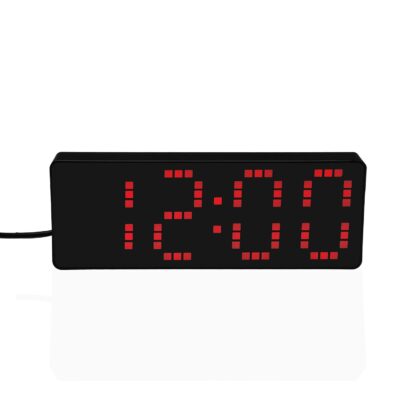 BLACK DIGITAL ALARM CLOCK RED LIGHT