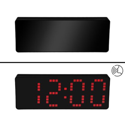 BLACK DIGITAL ALARM CLOCK RED LIGHT - Image 2