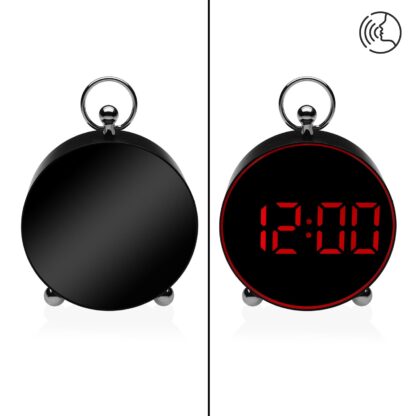 BLACK DIGITAL ALARM CLOCK RED LIGHT - Image 2