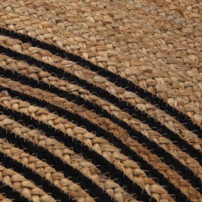 BLACK JUTE RUG WITH CIRCLES - Image 3