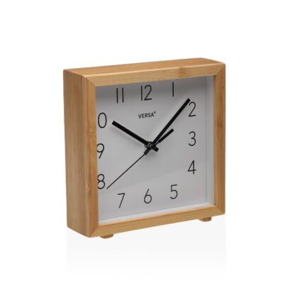 WHITE SQUARE TABLE CLOCK 16CM