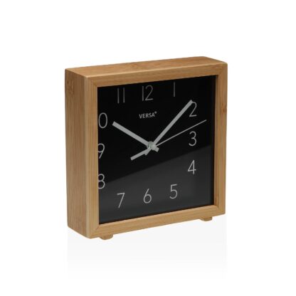 BLACK SQUARE TABLE CLOCK 16CM