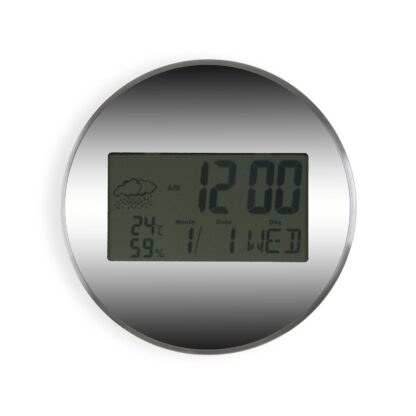 METALLIC EFFECT DIGITAL WALL CLOCK