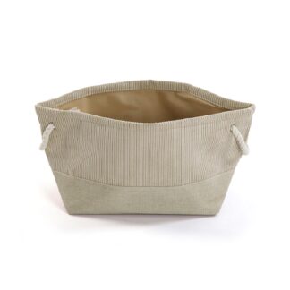WHITE SQUARE CORDUROY BASKET