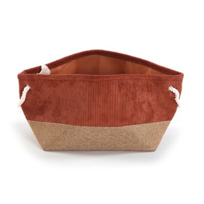 TERRACOTTA CORDUROY BASKET