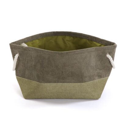 GREEN CORDUROY BASKET