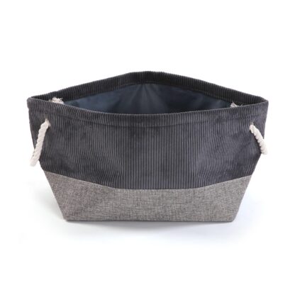 DARK GREY CORDUROY BASKET