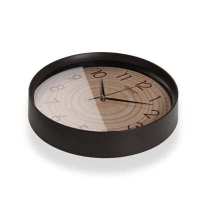 ROUND WOODEN EFFECT WALL CLOCK 30.6CM - Image 2