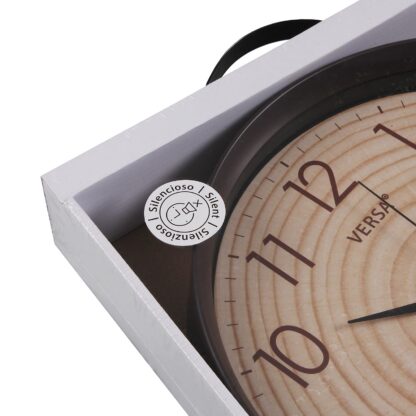 ROUND WOODEN EFFECT WALL CLOCK 30.6CM - Image 4