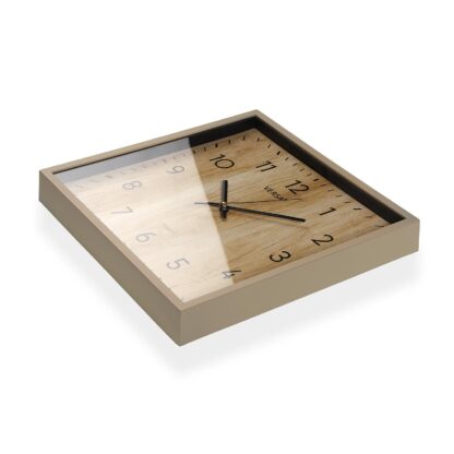 SQUARE WOODEN EFFECT WALL CLOCK 30.8CM - Image 2