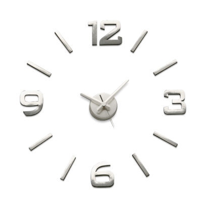 SILVER FINISHING STICKER CLOCK