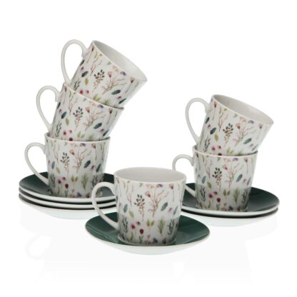 SET 6 TEA CUPS WITH PLATE