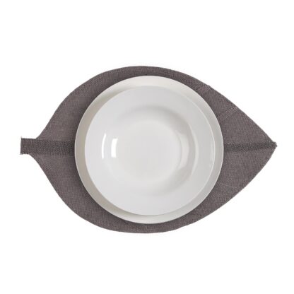 LIGHT GREY LEAF PLACEMAT - Image 2