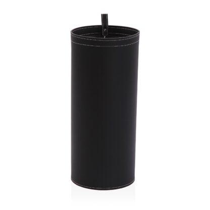 BLACK LEATHER UMBRELLA STAND