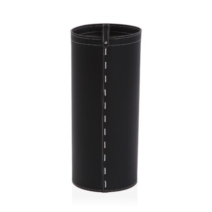 BLACK LEATHER UMBRELLA STAND - Image 2