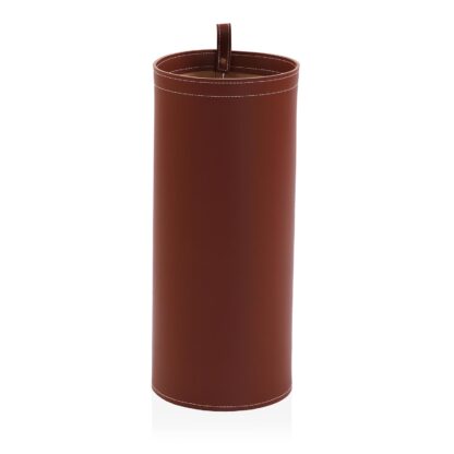 BROWN LEATHER UMBRELLA STAND