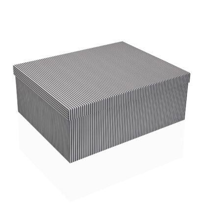 SET OF 15 CARDBOARD BOXES GREY STRIPES - Image 3