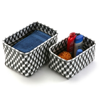 SET 2 RECTA. GRAY 3D BASKETS - Image 2