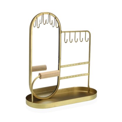 GOLD METALLIC JEWELLERY HOLDER WITH MIRROR