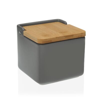 GREY BAMBOO LID SALT BOWL