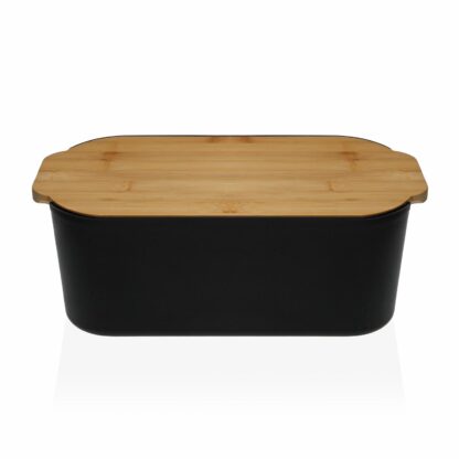 BLACK BREAD BIN WITH CUTTING BOARD