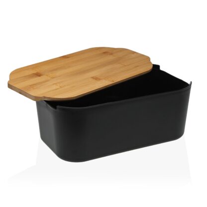 BLACK BREAD BIN WITH CUTTING BOARD - Image 2