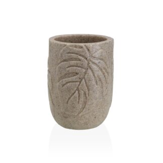 PALM LEAVES BEIGE TOOTHBRUSH HOLDER