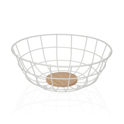 WHITE METAL FRUIT BASKET