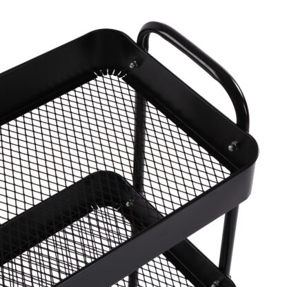 BLACK METAL TROLLEY 3 SHELVES - Image 2