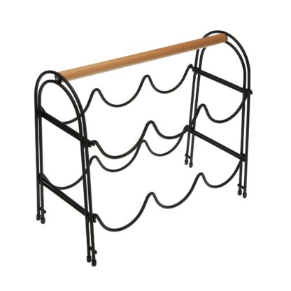 WINE RACK METAL AND WOOD