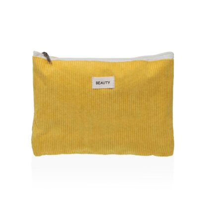 YELLOW CORDUROY VANITY CASE 27X19CM