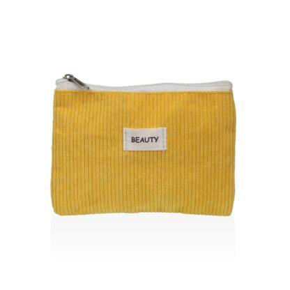 YELLOW CORDUROY VANITY CASE 17X12CM