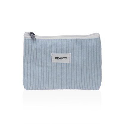 BLUE CORDUROY VANITY CASE 17X12CM