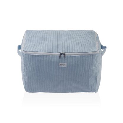 MEDIUM BLUE CORDUROY STORAGE BOX